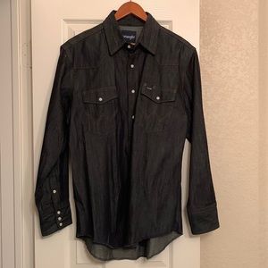 Vintage 90’s Wrangler western denim shirt L XL NWOT dead stock